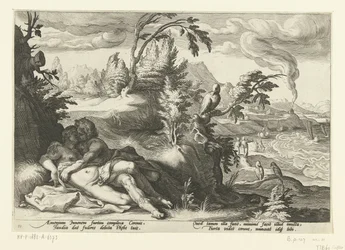 Corvus は少女 Coronis を捕まえます。 Ovid