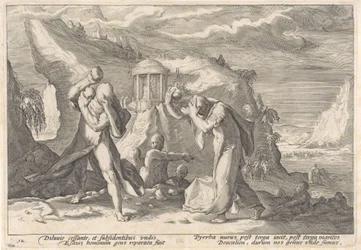 デウカリオンとピュラが新たな人類を生み出す Ovid