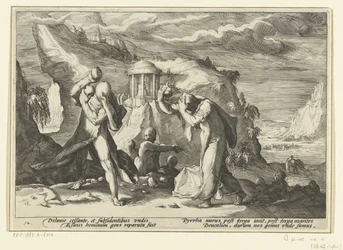 デウカリオンとピュラが新たな人類を生み出す Ovid