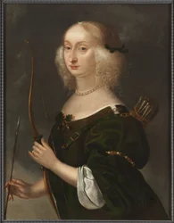 Marie Eleonore de Brandebourg, reine consort de Suede et de Finlande - スウェーデンの女王であるブランデンブルク王女マリア・エレオノーラ（1599-1655）の肖像画、ミューニッヒホーフェン、ヘンリック（?-1664）作。油彩・キャンバス寸法：76x61cmストックホルム国立博物館