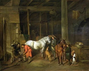 ファリアーのあるインテリア（キャンバスに油彩）