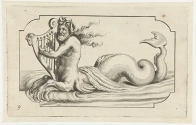 ハープを弾くトリトン Nouveau Livre des Dieux et Deeßes De la Marine Bouckje of Sea Gods and Goddesses (シリーズ タイトル)