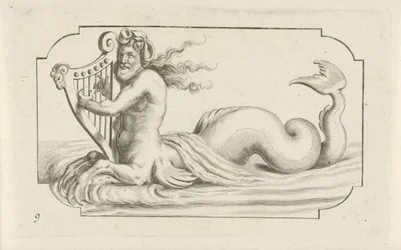 ハープを弾くトリトン Nouveau Livre des Dieux et Deeßes De la Marine Bouckje of Sea Gods and Goddesses (シリーズ タイトル)