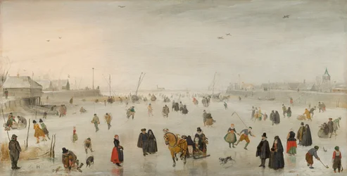 氷の上のシーン、1625年頃（パネルに油彩）