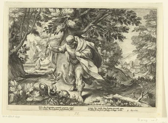 テイレシアスが2匹の蛇の交尾を打ち負かす（Ovid「Metamorphoses」より