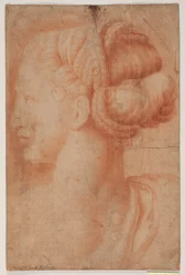 ラファエロの女性の頭のための習作：「変容」バチカン、ローマ