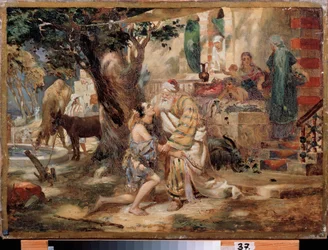放蕩息子の帰還。 Henryk Siemiradzki (1843-1902) の絵画、キャンバスに油彩。 ポーランドの芸術