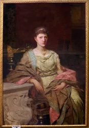 ティシュキェヴィチ伯爵夫人 (?) の肖像画。 Peinture de Henryk Siemiradzki (1843-1902)、huile sur toile