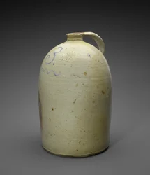 水差し、c。 1886-1905（コバルト入り塩釉石器）
