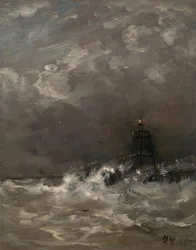 波を壊す灯台。 1900-07年頃