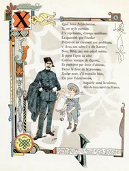 Alphabet of good example "のイラスト、1890年頃（エングレーヴィング）