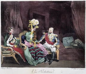 Une protectrice - Esquisses parisiennes (Henri Monnier, ed. Delpech, Paris)の中で。