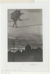 街の上に荷物を背負った綱渡り タイトルページ: Henri Béraldi, Les Graveurs du XIXe siècle (...), 1888