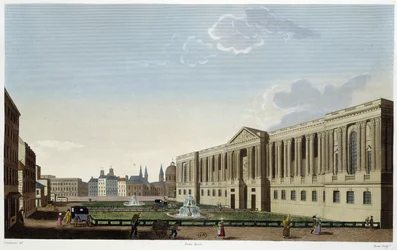 ルーヴル美術館の柱廊（1820年頃） - Courvoisierの「Vues de Paris」にて