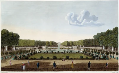 パレのテラスから見たリュクサンブール公園（Le Jardin du Luxembourgクルボアジェのエングレーヴィング