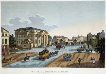 1827年頃のサン＝ドニ礼拝堂 - Courvoisierの "Vues de Paris "より