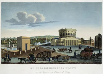 1820年頃のラ・ヴィレットの障壁 - クルボアジェの「Vues de Paris」より