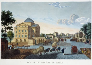 バリア・デュ・ルーレの眺め - 「1810年頃のパリの眺め」にて。Courvoisierの「Les Barriers de Paris」。