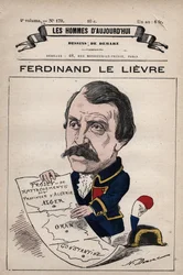 Ferdinand Le Lievre (Lelievre) (1799-1886) アルジェリアのイギリス人上院議員の漫画（「Les Hommes d