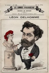 Leon Alexandre Delhomme (1841-1895) フランスの彫刻家の漫画（「Les Hommes d