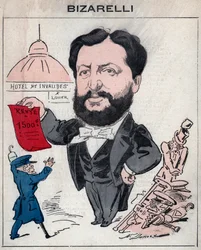 ルイ・ビザレリ フランスの政治家（1836-1902） - アンリ・デマールによる漫画（パリの「今日の人」に掲載