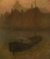 Barco no Canal (Manhã) (óleo sobre tela)