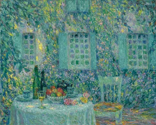 テーブルの上。葉の上の太陽」、「ガーベロイ」 - ル・シダネル、アンリ（1862-1939）の絵画