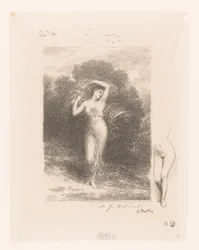 Jonge vrouw は sjaal に会いました 若い患者 Gedichten van André Chénier (シリーズタイトル) アンドレ・シェニエの詩の挿絵（連載タイトル）