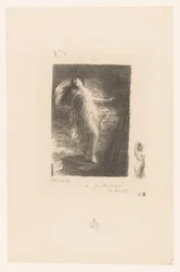 Jonge vrouw uit Taranto valt van de boeg van een schip 若いタレンティーナ Elegy XX (In the old style) Gedichten van André Chénier (シリーズタイトル) アンドレ・シェニエの詩の挿絵（連載タイトル）