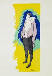 ピエロ。Henri-Gabriel (Henri Gabriel) Ibels (1867-1936)によるドローイング。個人蔵(bra013768参照)