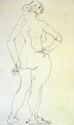 腰に手を当てた女性のヌード