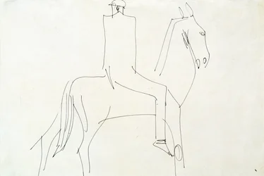 Rotton Rowのライダー、1913年（紙にペンとインク）