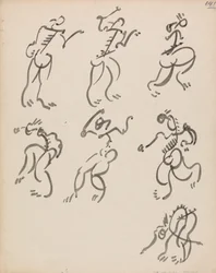3 つのレジスターで 7 つの踊る人物