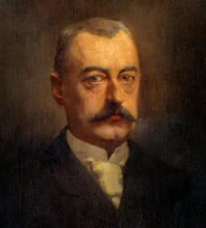 ピエール・ワルデック・ルソー（ワルデック＝ルソー）（1846-1904）政治家の肖像」の詳細 アンリ・ジェルベックス（1852-1929）の絵画 19世紀 太陽。1x0,72 m パリ、カルナヴァレ美術館
