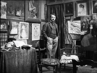 Henri Evenepoel のワークショップでの Henri Matisse、1897 年。