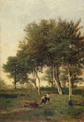 薪を運ぶ二人の少年のいる風景、1894