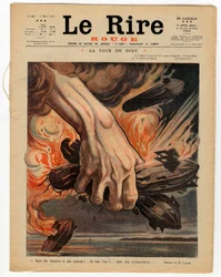 「The Red Laughter」の表紙、風刺的な色彩