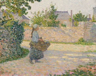村に戻る農民の少女、1893