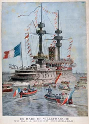 戦艦Formidableに搭載されたボール、フランス、ヴィルフランシュ港、1896年