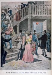 1895年のパリのホテルでの売春婦の逮捕
