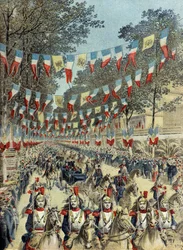 1896年、ニースに到着したジョルジュ・アレクサンドロヴィッチ・ロマノフ皇帝 (エングレーヴィング)