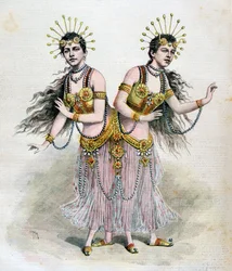 ボヘミア出身の結合双生児、ローザとヨゼファ・ブラゼク、1891年
