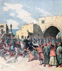 1892年のクリスマスの祝祭中にフランス領事がベツレヘムに到着