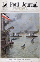 1899年にドイツの領事がドイツの戦争船に避難を求める