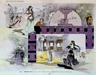 シャルル・カミーユ・サン＝サーンス（1835-1921）のオペラ「サムソンとデリラ」の場面