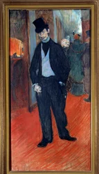 Dr. Gabriel Tapie de Celeyran (1869-1930) の全身像 劇場の舞台裏 画家：Henri de Toulouse Lautrec (1864-1901) 1894 Sun.1,1x0,56 m アルビ、ミュゼ・トゥールーズ・ロートレック - ガブリエル・タピエ・ド・セレイラン医師（1869-1930）の全身像