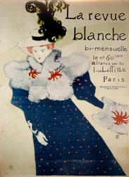 隔月刊誌 "La revue blanche "の表紙。リトグラフ：Henri de Toulouse Lautrec (1864-1901)