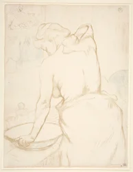 Femme qui se lave, la Toilette (トイレで自分を洗う女)、シリーズ Elles より
