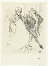 Portret van 俳優 Gabrielle Rejane en Felix Galipaux in toneelstuk Madame Sans-Gêne マダム・サン・ジェネのレハーヴとガリポー