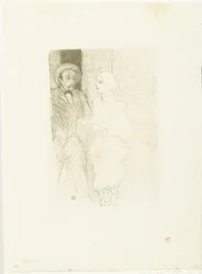 Portret van 俳優 Léonie Yahne in Henri Mayer in toneelstuk Age Difficult 困難な時代のヤーネとメイヤー